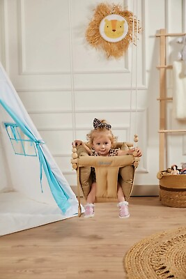 #ad Indoor Outdoor Baby Swing Wooden Hammock Hanging Swing Seat Chair $49.00