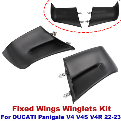 #ad For DUCATI Panigale V4 V4S V4R 2022 2023 Fixed Wings Winglets Kit Matte Black $96.99