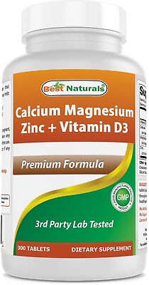 #ad Best Naturals Calcium Magnesium Zinc with Vitamin D3 300 Tablets $14.99
