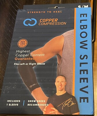 #ad Copper Compression Elbow Sleeve Fits Left or Right Elbow BS3 Small Medium NEW $9.95