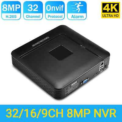 #ad H.265 CCTV 4K NVR 9CH 16CH 32CH 8MP Mini Network Video Recorder Face Detection $241.28