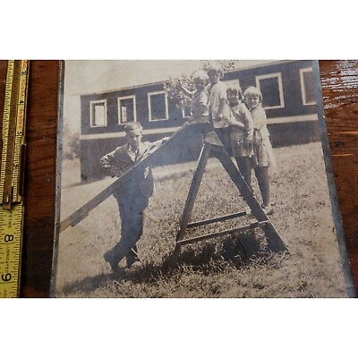 #ad Kids Children Photo Slide Rustic Kids Antique Summer Camp 1930s Kentucky $9.26