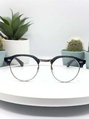 #ad Garrett Leight GLCO Unisex Eyeglasses Frames Oakwood Color Navy Silver New $299.00