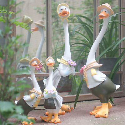 #ad Cartoon Parent Duck Home Garden Courtyard Decoration Resin Animal Painting Craft $53.57