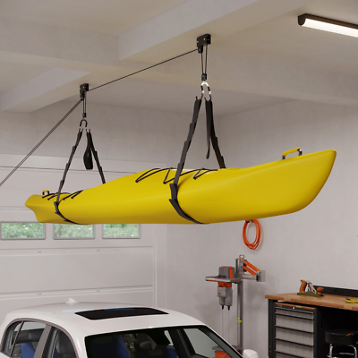 #ad HANGING STORAGE SYSTEM Ceiling Pulley System for Canoes Bikes Ladders Kayak $36.16