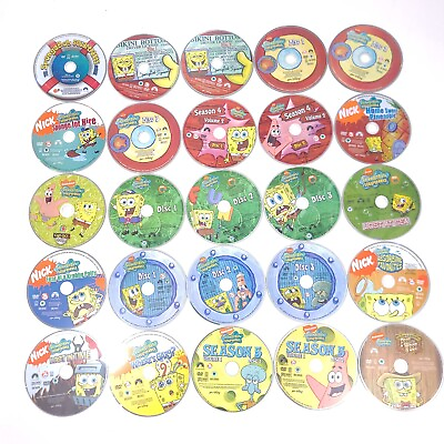 #ad Lot of 25 Spongebob Squarepants DVDs Nickelodeon Kids DISCS ONLY 51 $29.99