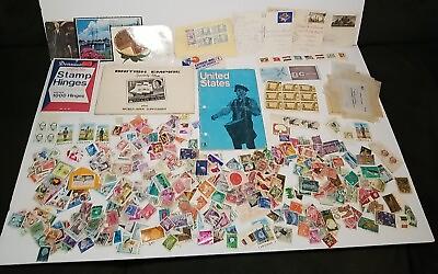 #ad Huge Bundle Lot Of Vintage Stamps International United States Post Cards $29.95