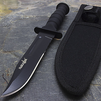 #ad 7.5quot; MILITARY TACTICAL COMBAT KNIFE w SHEATH Survival HUNTING Bowie Fixed Blade $7.95