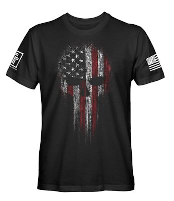 #ad USA American Military Skull Flag Patriotic T Shirt $22.95