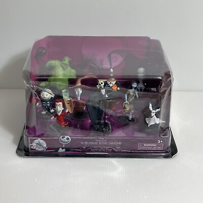 #ad Nightmare Before Christmas Disney Deluxe Figurine Set of 9 New In Damaged Box $43.89