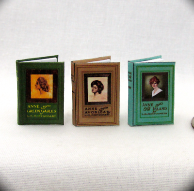 #ad ANNE OF GREEN GABLES SET 3 1:12 Scale Miniature Readable Books Montgomery $14.73