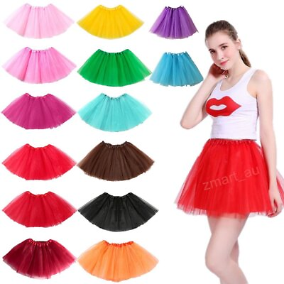 #ad New Adults Tulle Tutu Skirt Dressup Party Costume Ballet Womens Girls Dance Wear AU $6.75