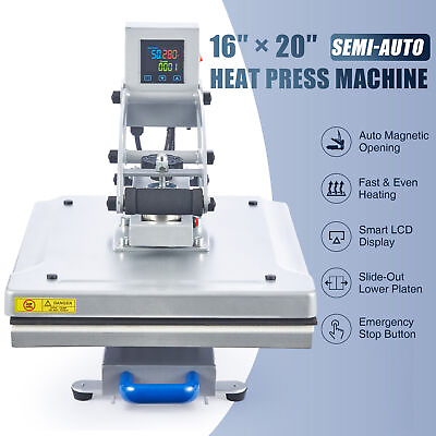 #ad Heat Press Machine Auto Open Clamshell 16x20 Slide Out Base T Shirt Heat Press $553.67