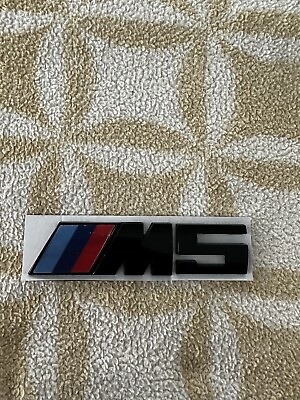 #ad 13 16 BMW Painted Gloss Black F10 M5 Rear Trunk Emblem Nameplate Badge $18.99