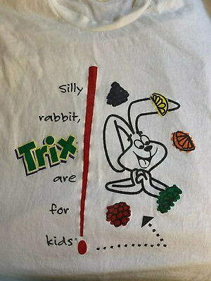 #ad Trix Silly Rabbit Trix are For Kids Mens XL TShirt Single Stitch Cereal Vintage $24.56