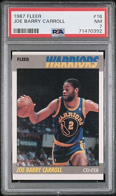 #ad 1987 88 Fleer #16 Joe Barry Carroll PSA 7 Golden State Warriors $13.99