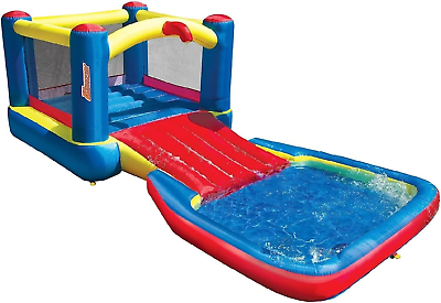 #ad Bounce ’N’ Splash Outdoor Inflatable Water Park with Bounce House Slide and Sp $355.99
