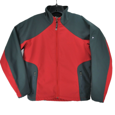 #ad Marmot Mens Lined Soft Shell Warm Seam Sealed Hiking Rain Zip Jacket M Red Gray $37.95