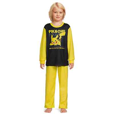 #ad Pokemon 2 Piece Boys Long Sleeve Pajama PJ Set Size Medium 8 NEW $16.96