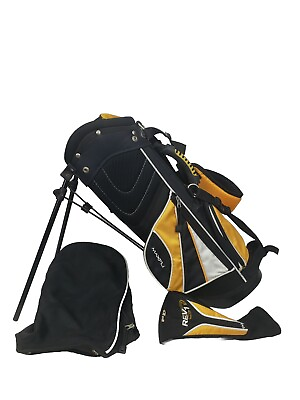 #ad MAXFLI REV 1 Black amp; Yellow Youth Junior Kids Childs Golf Stand Bag amp; Head Cover $19.95