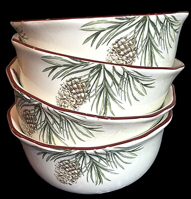 #ad 🔥Rare Set Of 4 “Winter Forest” Soup Cereal Bowl By Better Homes amp; Gardens $99.00