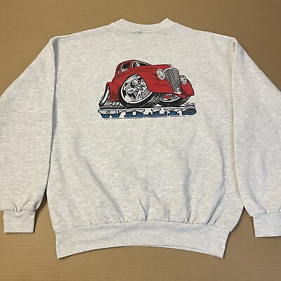 #ad VINTAGE Chrysler Sweater Adult Large Gray Sweatshirt Pullover Lee Mens Y2K L $34.99