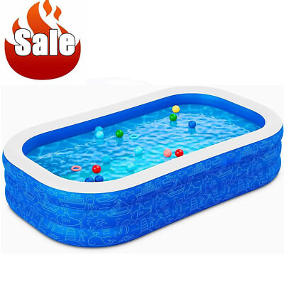 #ad Inflatable Swimming Pools Above Ground Pool Kids Family Outdoor $35.99
