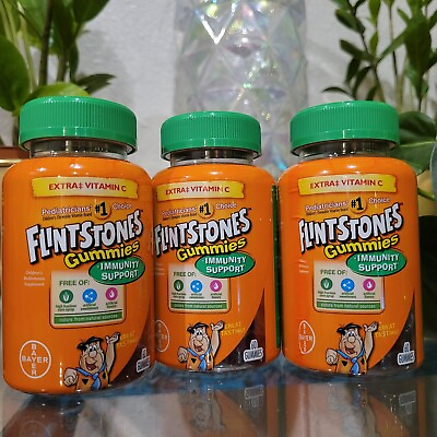 #ad 3x Bayer Flintstones Toddler Kids Multi Vitamin Plus Immunity Support 60 Gummies $16.90