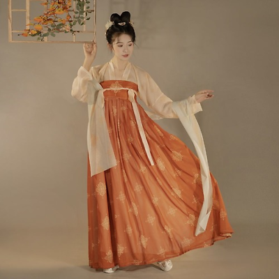 #ad Chinese Traditional Hanfu Tang Dynasty Cosplay Costumes Woman Stage Wear Dress AU $100.45
