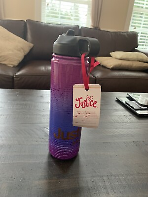 #ad NWT JUSTICE OMBRE PURPLE SHIMMERS JUSTICE 10 INCH 32 OZ METAL WATER BOTTLE $17.50