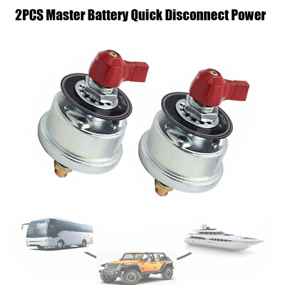 #ad 2xHigh Current Battery Disconnect Shut off Switch 300A Duty Master Battery Power $44.64