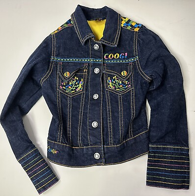 #ad Coogi Denim Jacket Kids Embroidered Childrens Size 6 Studded Super Cool $35.00