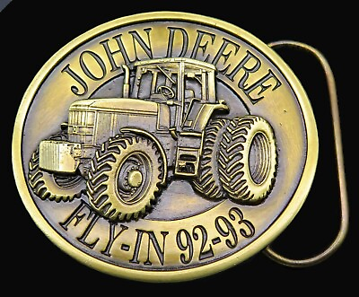 #ad John Deere Waterloo Works Tractor Assembly Division Bergamot Vintage Belt Buckle $24.50