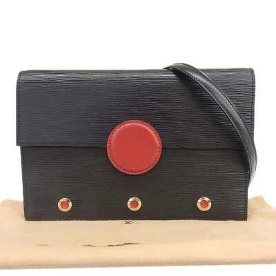#ad LOUIS VUITTON M52557 Hublot Epi Leather One Shoulder Bag Black Red Ex $379.44