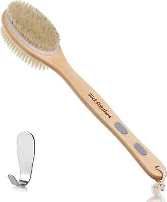 #ad Shower Brush Long Handle Bath Brush Back Scrubber With Natural Soft And Stiff $11.21