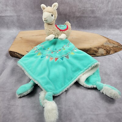 #ad Mary Meyer Baby Lily Llama Lovey 13quot;x13quot; Security Blanket Teal Aqua Knotted $8.95