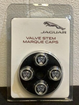 #ad SET OF 4x Genuine OEM Jaguar Growler Alloy Valve Stem Marque Caps C2D60778 $19.95