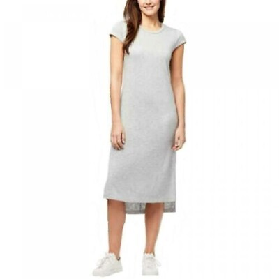 #ad Jessica Simpson Women#x27;s Midi Dress Side Slit Scoop Color Gray Size SMALL $13.89