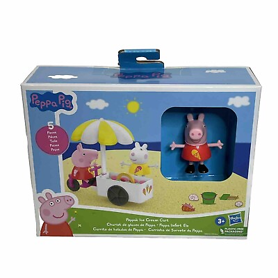 #ad PEPPA#x27;S ICE CREAM CART Peppa Pig 5 pc toy Playset NEW Factory Sealed $18.20