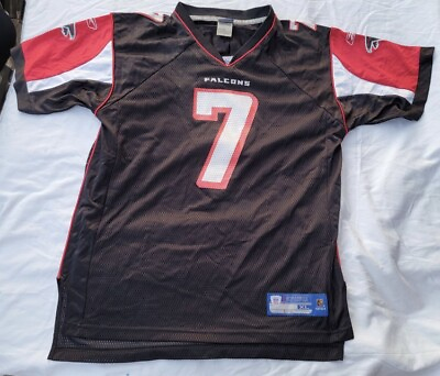 #ad Vintage Reebok Atlanta Falcons Michael Vick #7 Jersey Black Red NFL XL $32.99