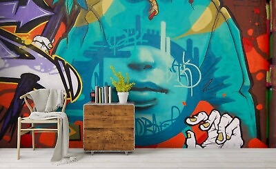 #ad 3D Abstract Graffiti Wallpaper Wall Mural Removable Self adhesive 379 AU $124.99