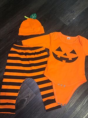 #ad Free Ship 3 Piece Infant Baby Halloween Holiday Outfit Size 6 12 Months $11.20