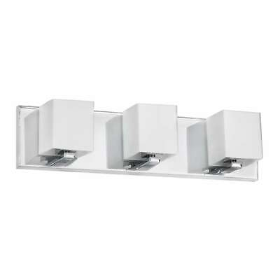 #ad Dainolite 3 Light Vanity Fixture Polished Chrome Frosted Glass V1230 3W PC $168.00