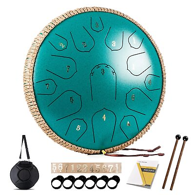 #ad Steel Tongue Drum HOPWELL 15 Note 14 Inch Percussion Instrument Hand Pa... $101.08