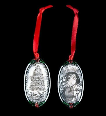 #ad Double Sided Victorian Santa Ornament. Moosup Valley Rachel Badeau Etched $33.15