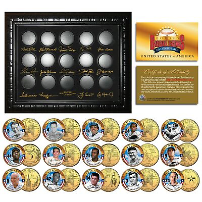 #ad Lot of 3 GOLDEN BASEBALL LEGENDS 15 Coin Sets 24K Gold Plated State Quarters US $149.95
