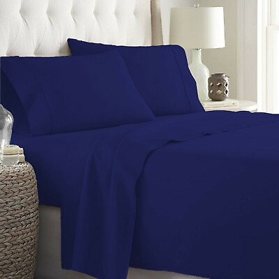 #ad 1000 Thread Count Egyptian Cotton Choose Bedding Item US Sizes Navy Blue Solid $47.57