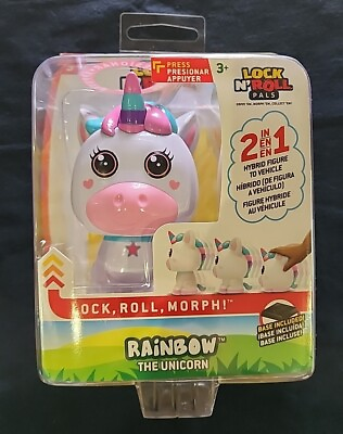 #ad Lock N’Roll Pals Toy Rainbow Unicorn Kids Girls 2 In 1 Hybrid Figure To Vehicle $14.99