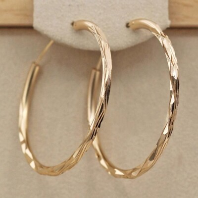 #ad 18K Gold Plated Gold Hoop Earrings for WomenGold EarringsJewelry Gifts $11.99