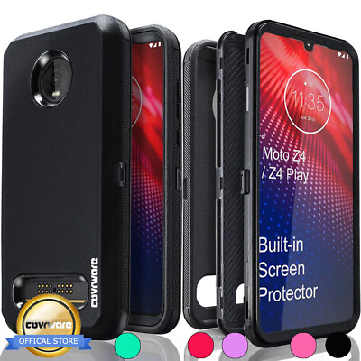 #ad For Moto Z4 Z4 PLAY Case COVRWAE Dual 3 layer Armor Cover Screen Protector $11.99
